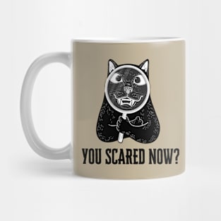 You Scared now? Funny Cat with Magnifying Glass Mug